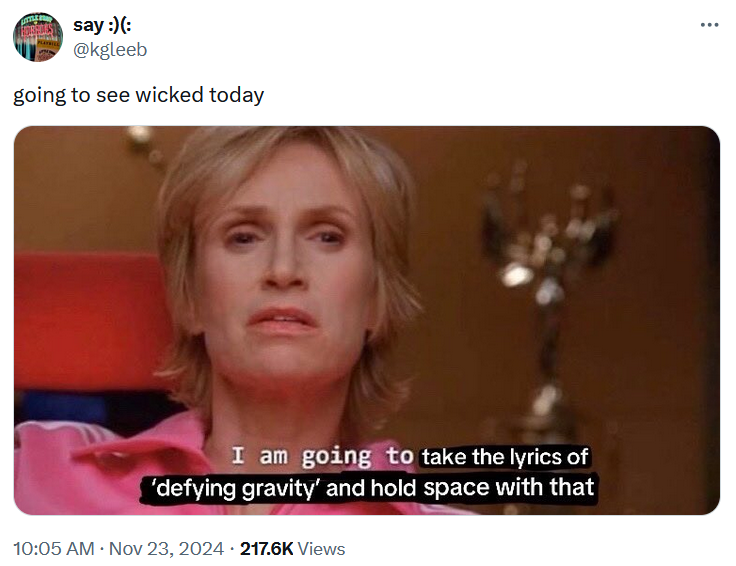 Wicked interview meme in the Glee 'I am going to create an environment that is so toxic' format.